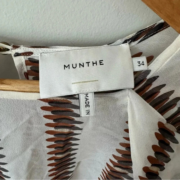MUNTHE Envy Frill Print Ruffle Blouse Size 34 or US 4 - Picture 5 of 7